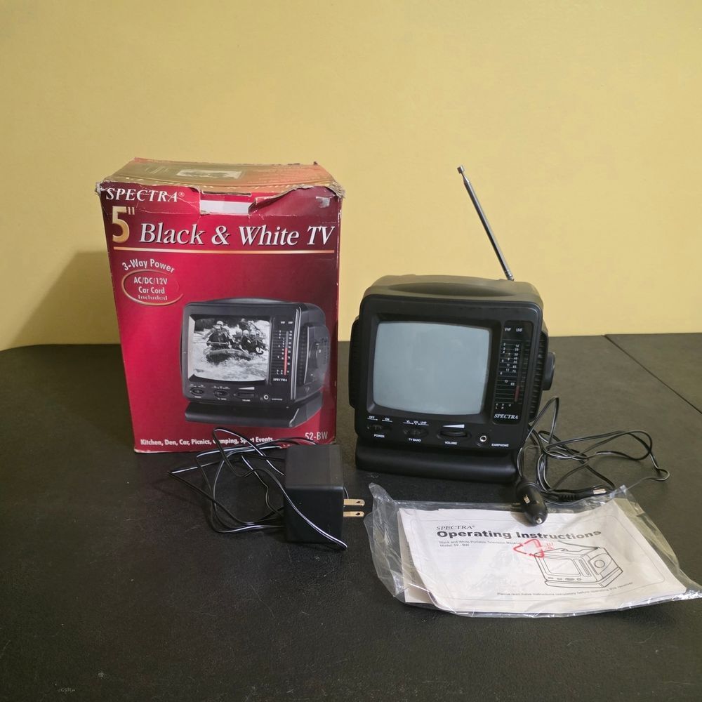 Spectra Black & White Portable TV